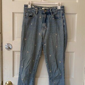 Pacsun Daisy Embroidered Mom Jean